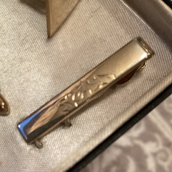 Vintage Swank Gold Tone Cuff Link And Tie Clip - Picture 6 of 6